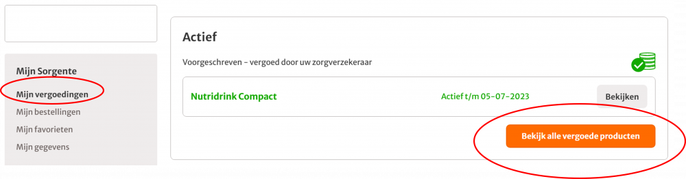 Mijn vergoedingen in Mijn Sorgente